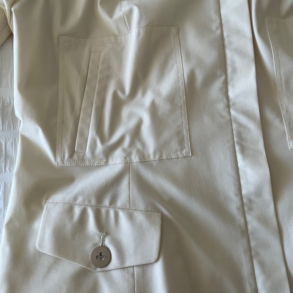 ZENOBIA Lightweight Lined Zip Front Jacket Made Canada Silk Blend Neutral Office - Picture 14 of 16